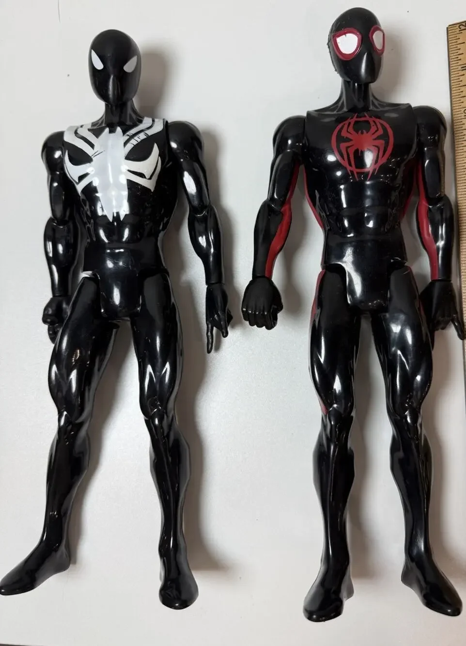 Marvel Spider-Man Titan Hero 12” Lot of 2 Black Suit & Miles Morales Hasbro